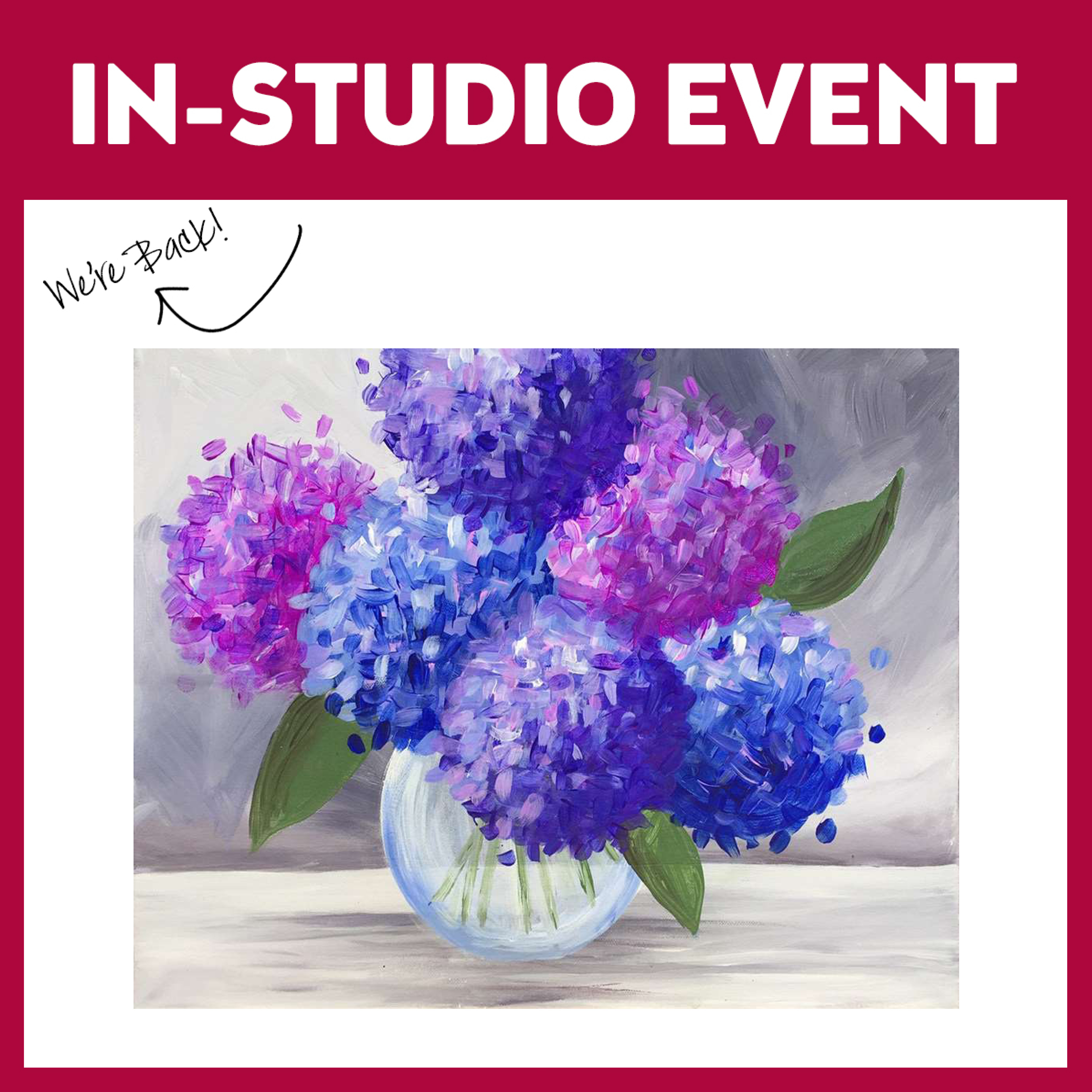 Lovely Hydrangeas Live In Studio - Limited Seating